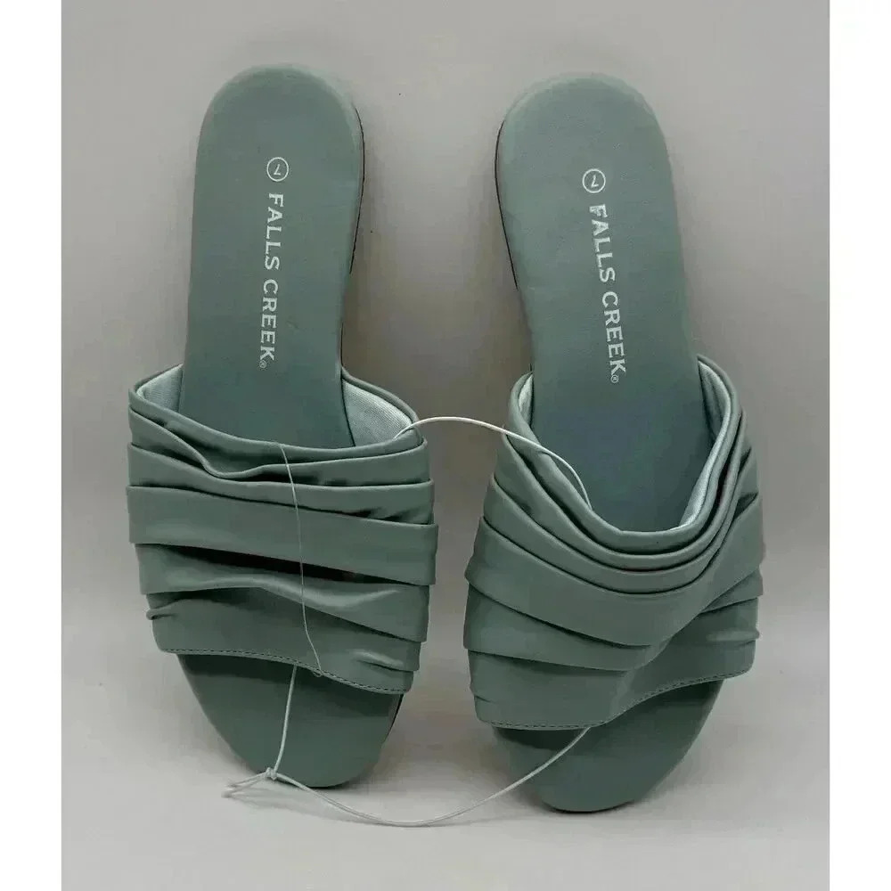 Falls Creek‎ Slip On Teila Pale Blue Shoes Sandals Slippers Women’s Size 7 NWOT
